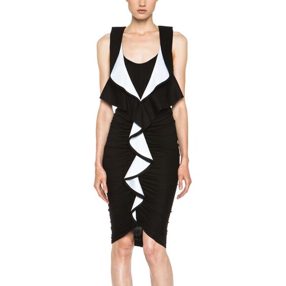 Givenchy PF/13 Black Ruffle Jersey Sleeveless Dress - Picture 1 of 11